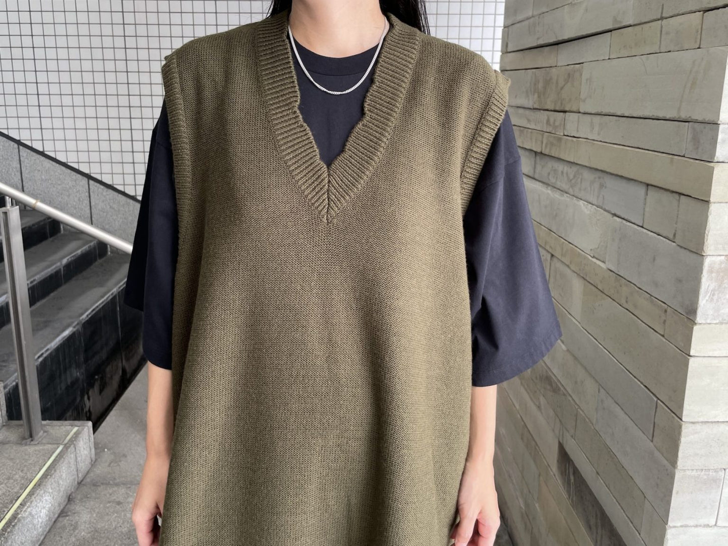 ダメージVネックミニドレス【24AW】