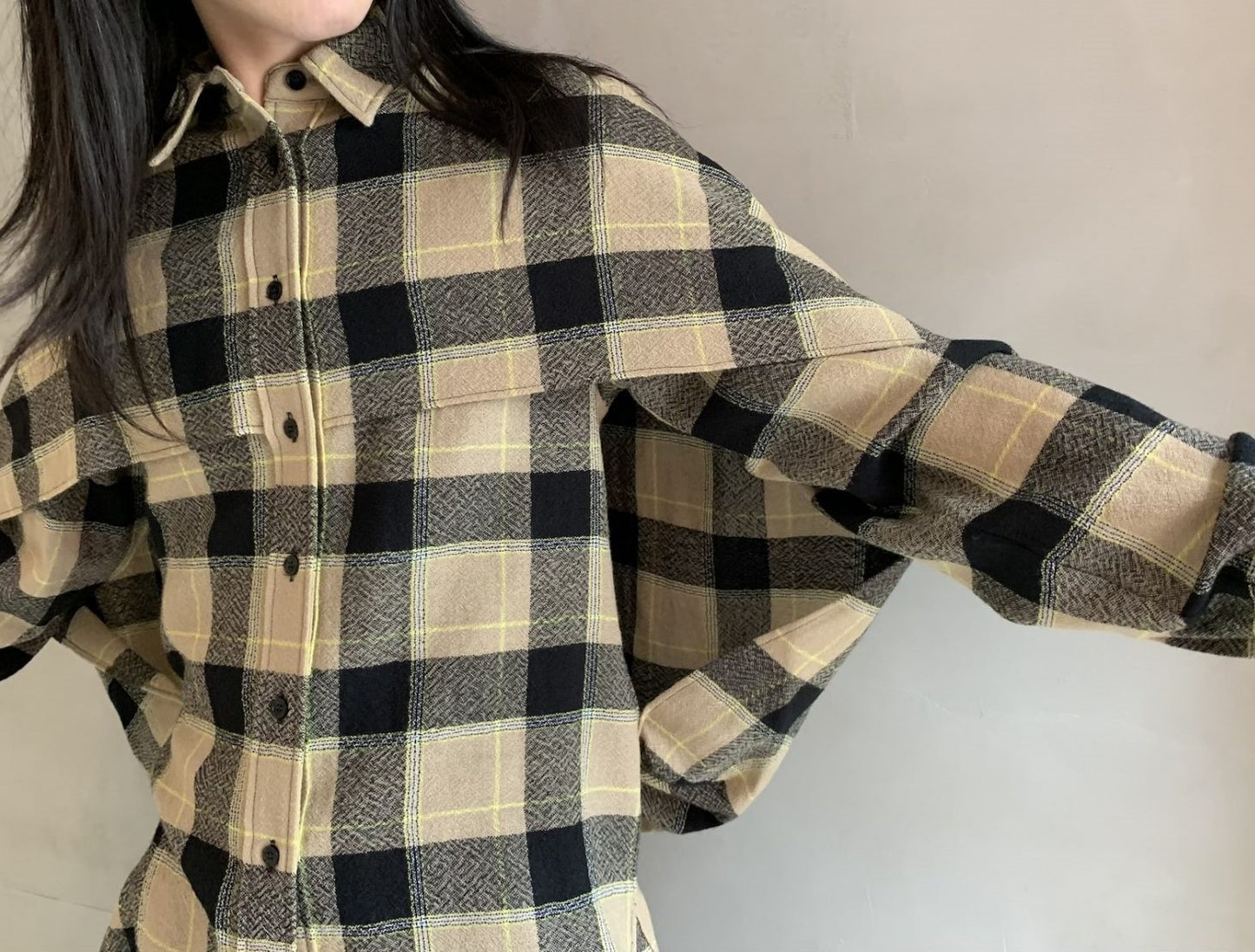 CHECK CAPE SHIRT【24AW】