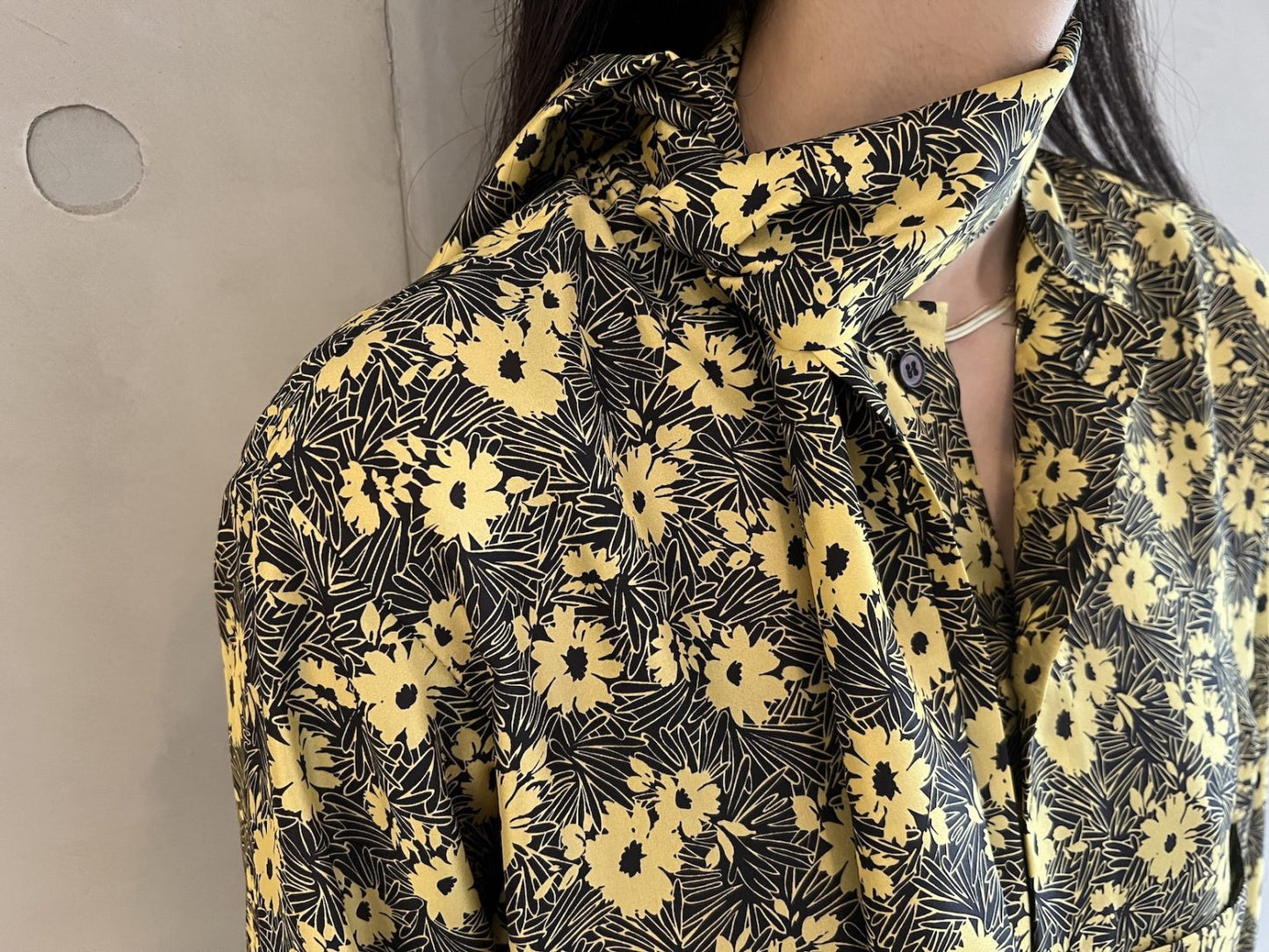 FLOWER PRINT BOW BLOUSE【24AW】