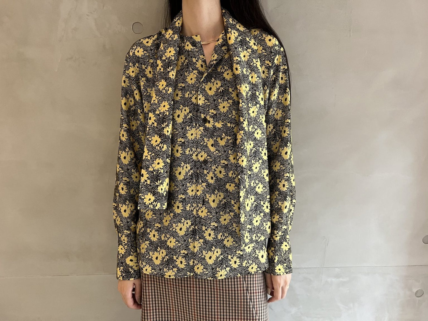 FLOWER PRINT BOW BLOUSE【24AW】