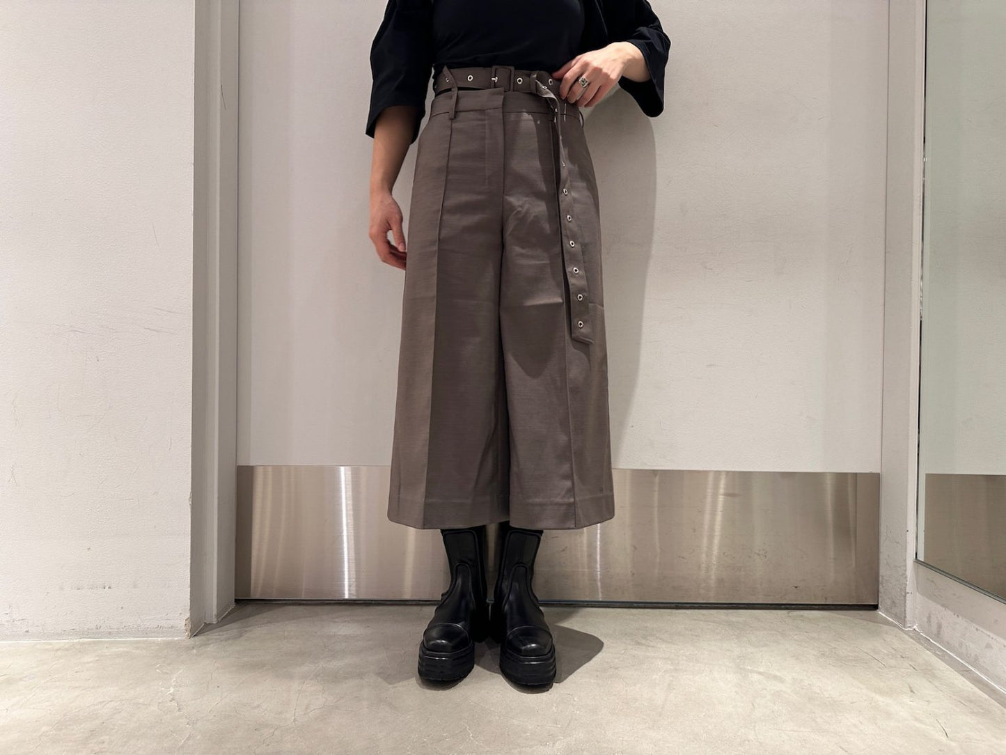 BELT DETAILED CULOTTE TROUSERS【24SS】