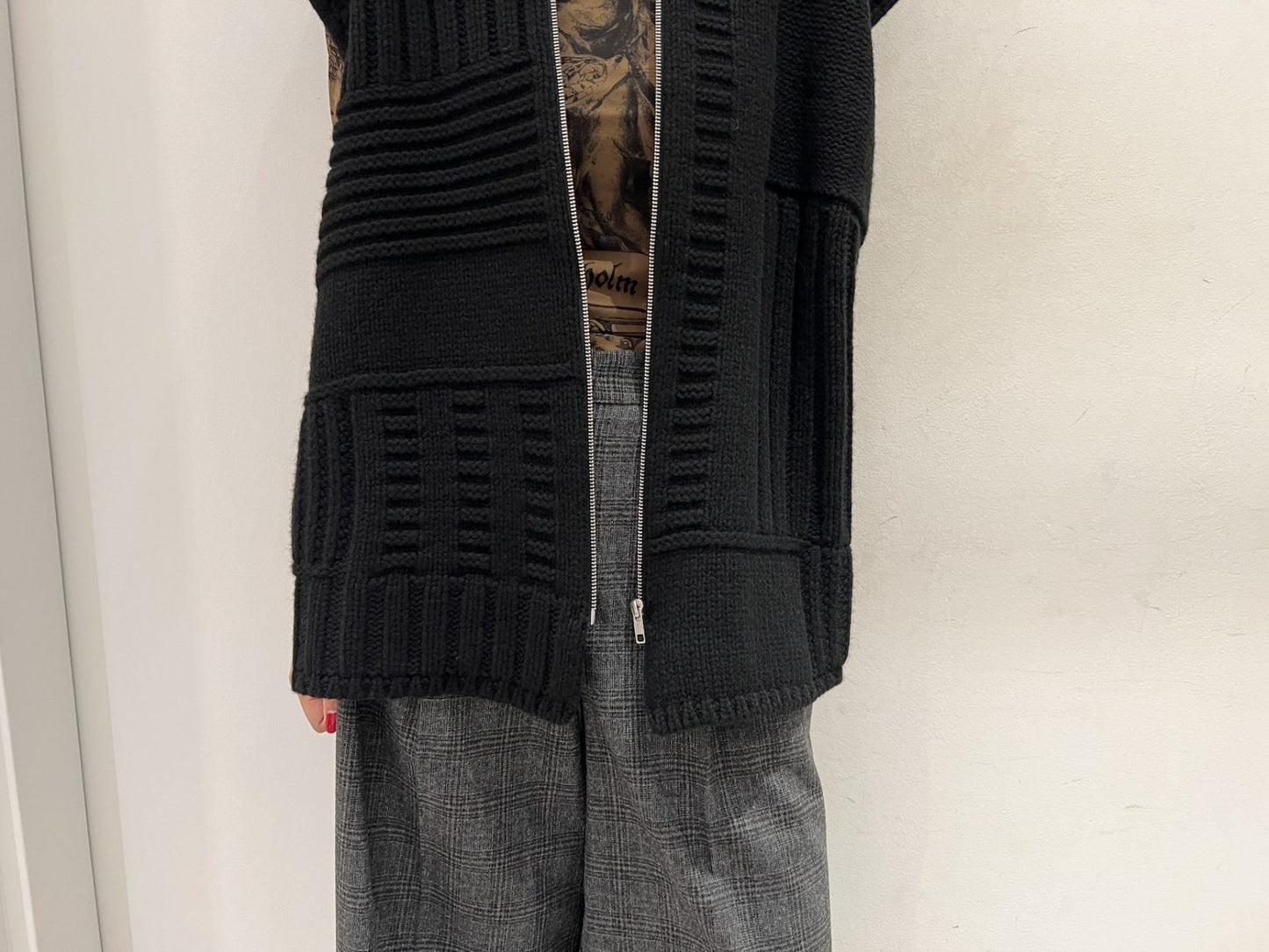 フロントジップニットベスト【24AW】