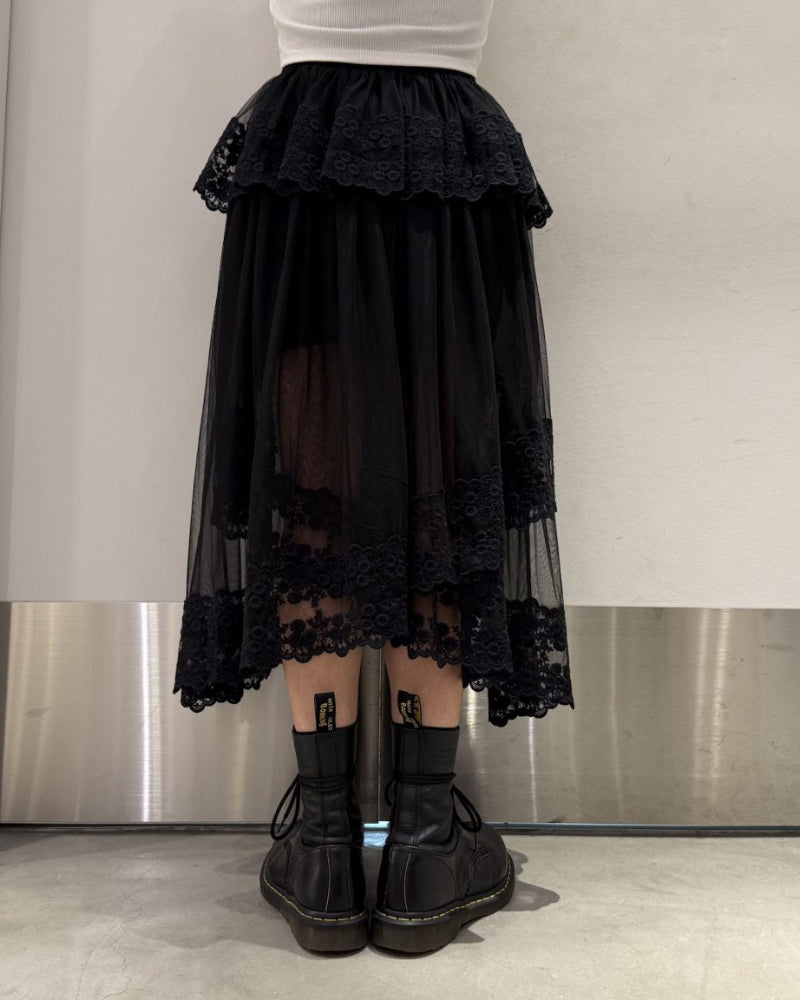 Dentelle Tape Tulle Skirt