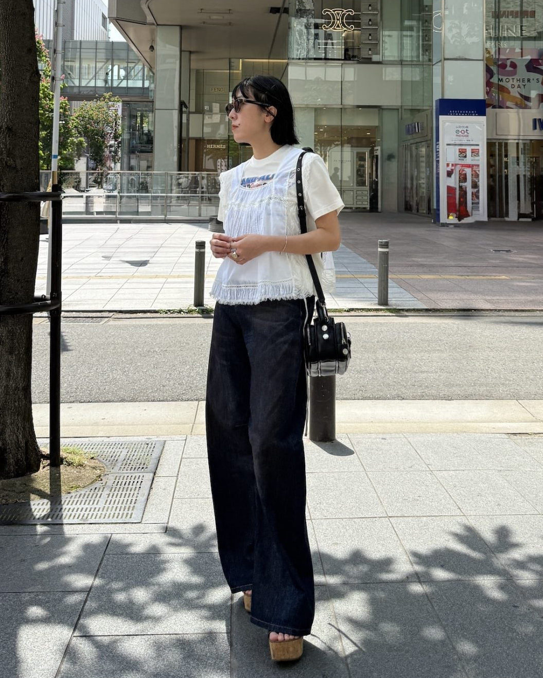 ワイドレッグデニムパンツ