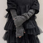 RIBED FINGERLESS KNIT GLOVES【25AW】