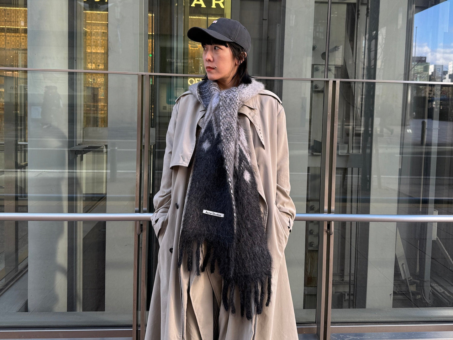 フード付モヘアストール