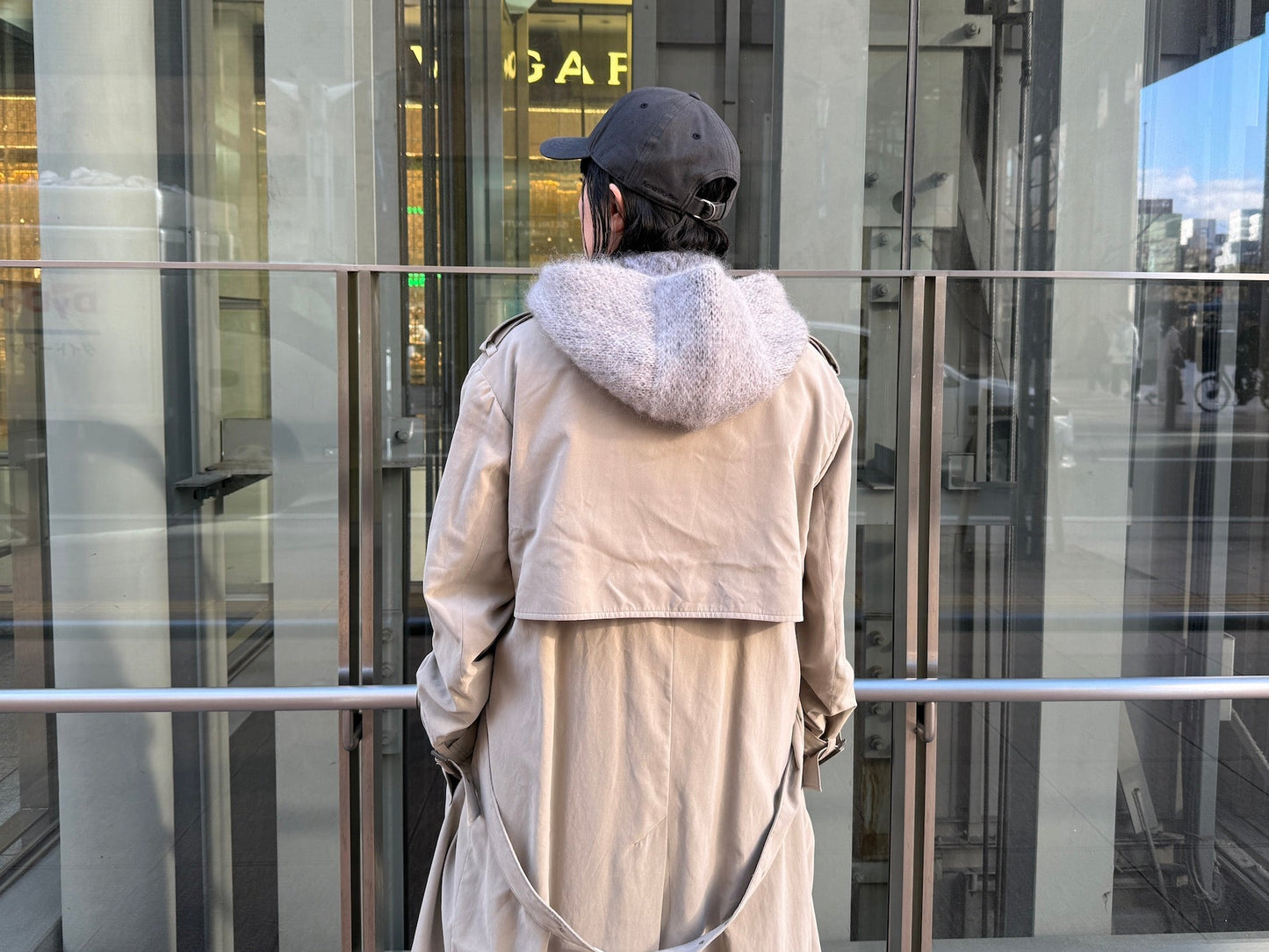 フード付モヘアストール