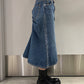 WASHED DENIM GATHERED SKIRT