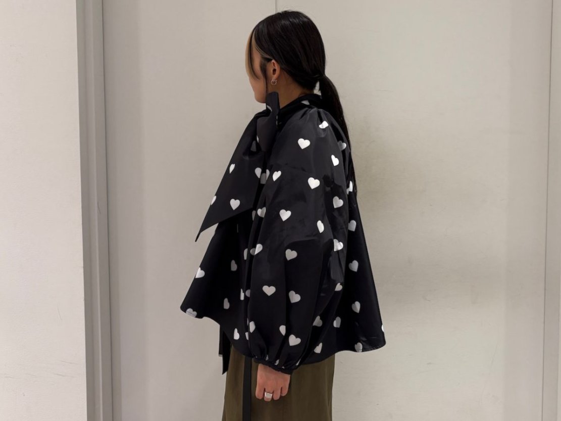 Heart Pattern Ribbon Collar Top【24AW】