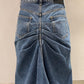 WASHED DENIM GATHERED SKIRT
