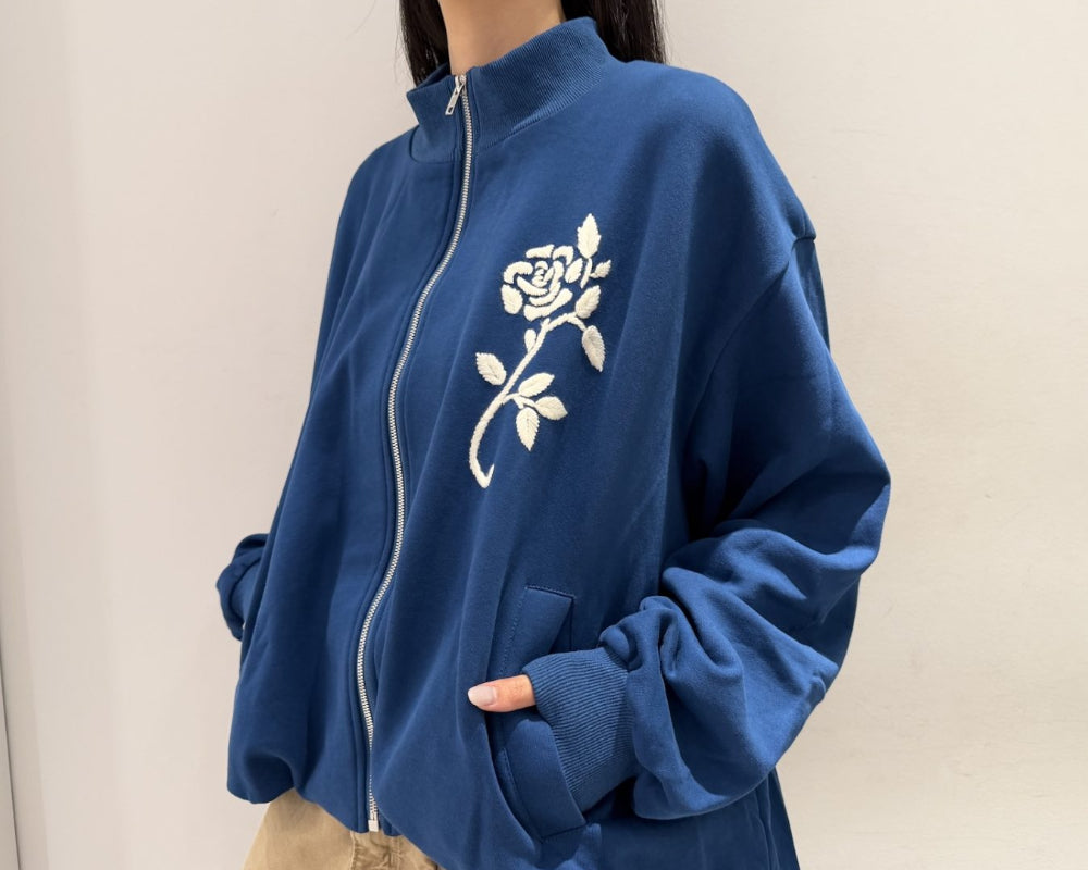 HandEmbroideredBalloonJerseyZip-UpTop（MEN）