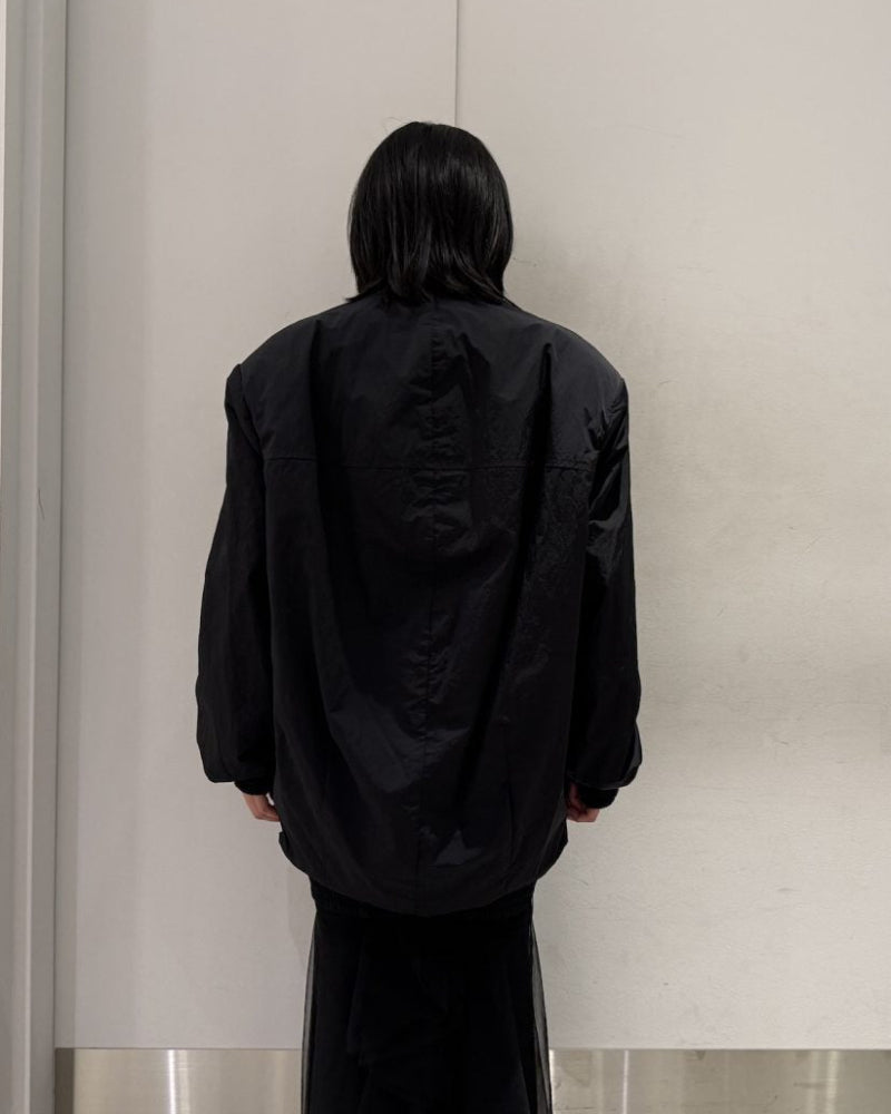 Cocoon-Shaped Nylon Jacket