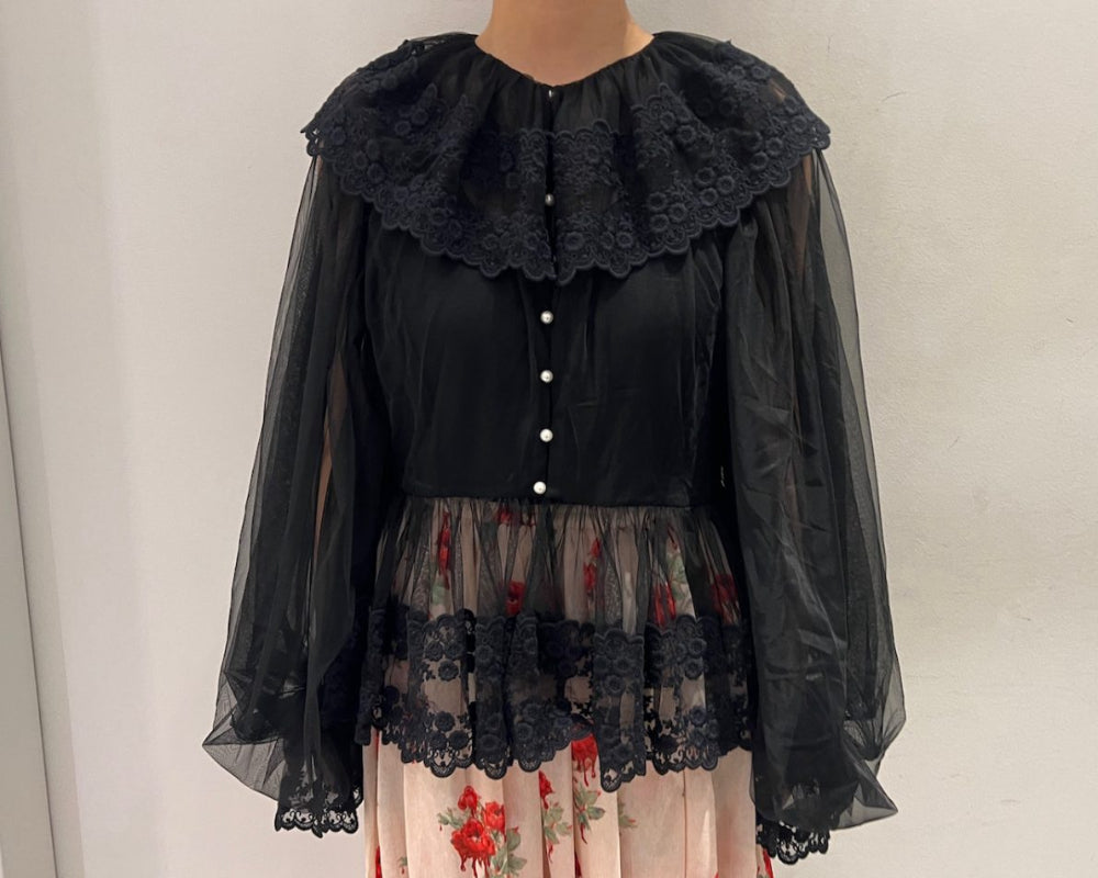 Dentelle Tape Tulle Blouse