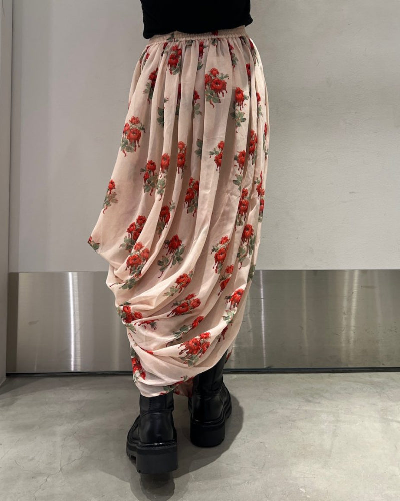 Printed Drapé Skirt
