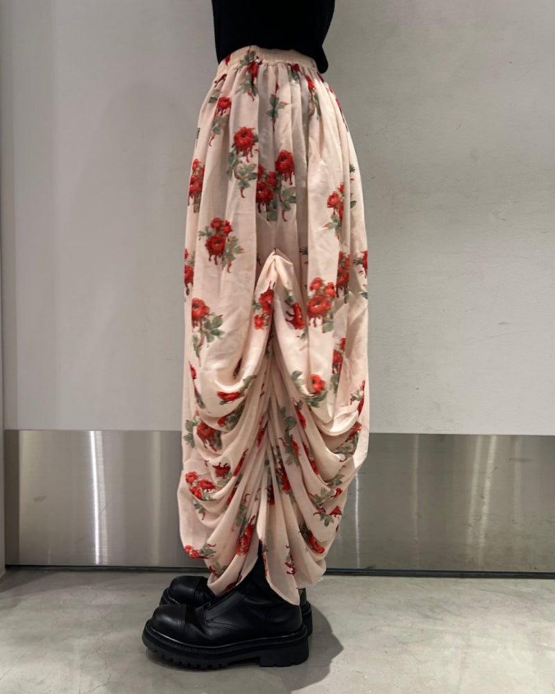 Printed Drapé Skirt
