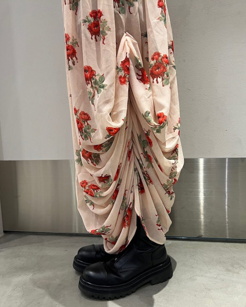 Printed Drapé Skirt