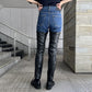 VEGAN LEATHER BI-COLOR PANTS【23AW】