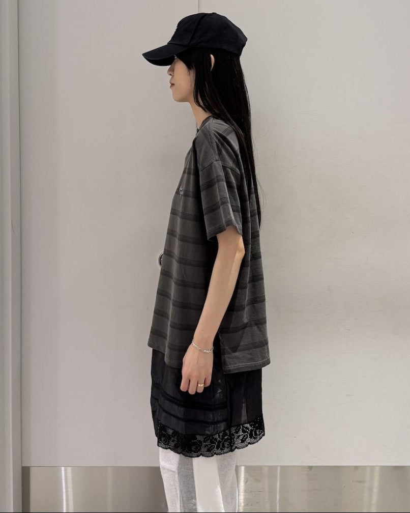 STRIPED T-SHIRT LAYERED DRESS