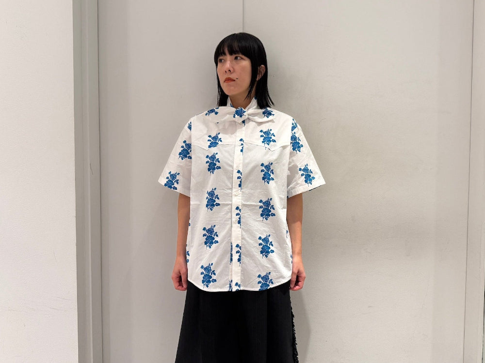 Ribbon Collar S/S Shirt（MEN）