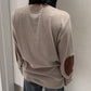 クルーネックリブニット