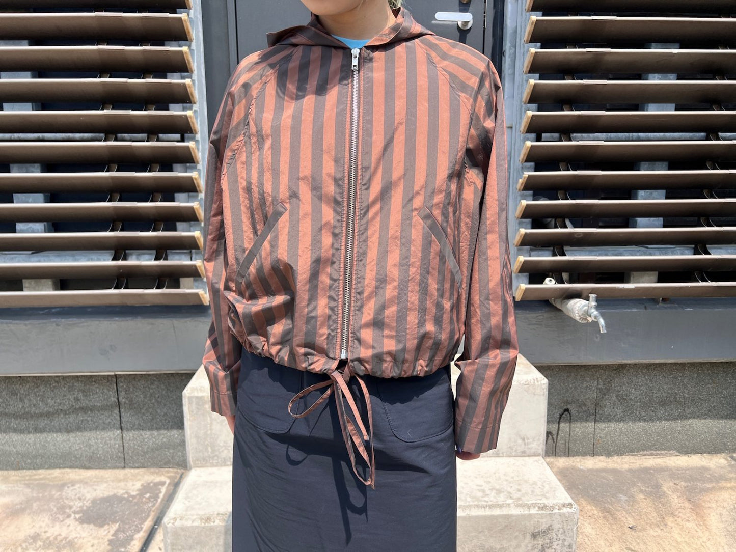 ストライプショート丈ブルゾン【25SS】