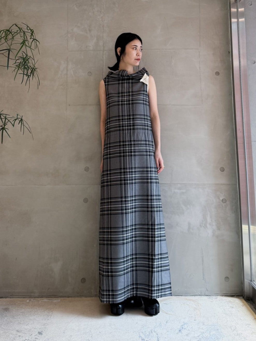 PANEL DRESS WOOL TARTAN【25AW】