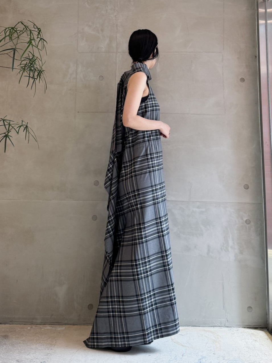 PANEL DRESS WOOL TARTAN【25AW】