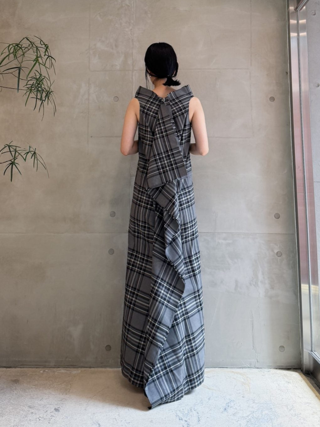 PANEL DRESS WOOL TARTAN【25AW】