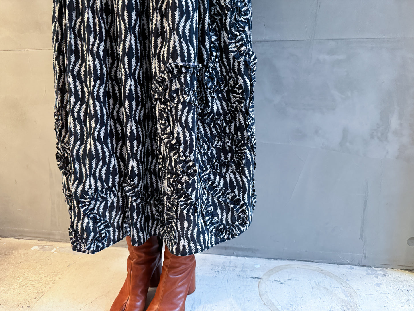 Alexandra Ruffled CottonMidi Skirt