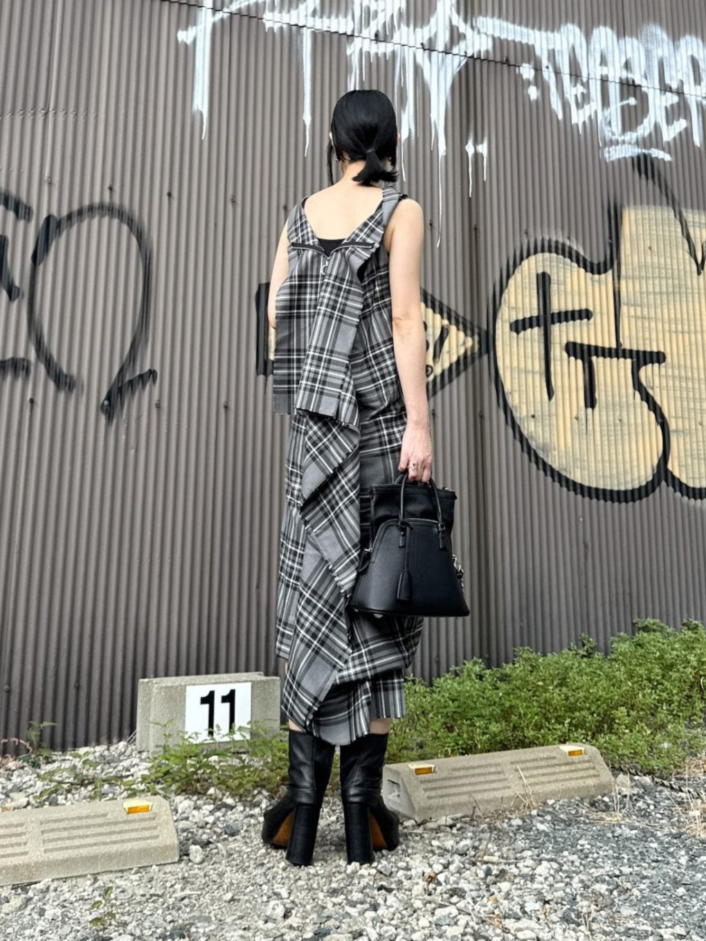 PANEL DRESS WOOL TARTAN【25AW】