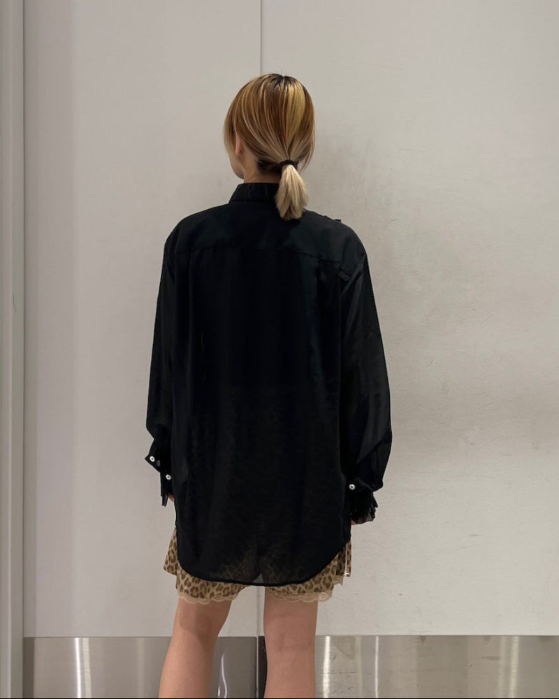Front Ruffle Chiffon Shirt（MEN）