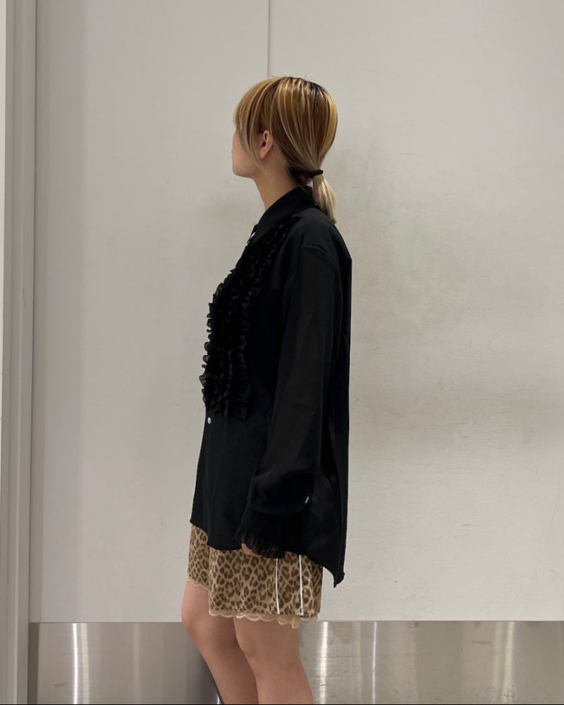Front Ruffle Chiffon Shirt（MEN）