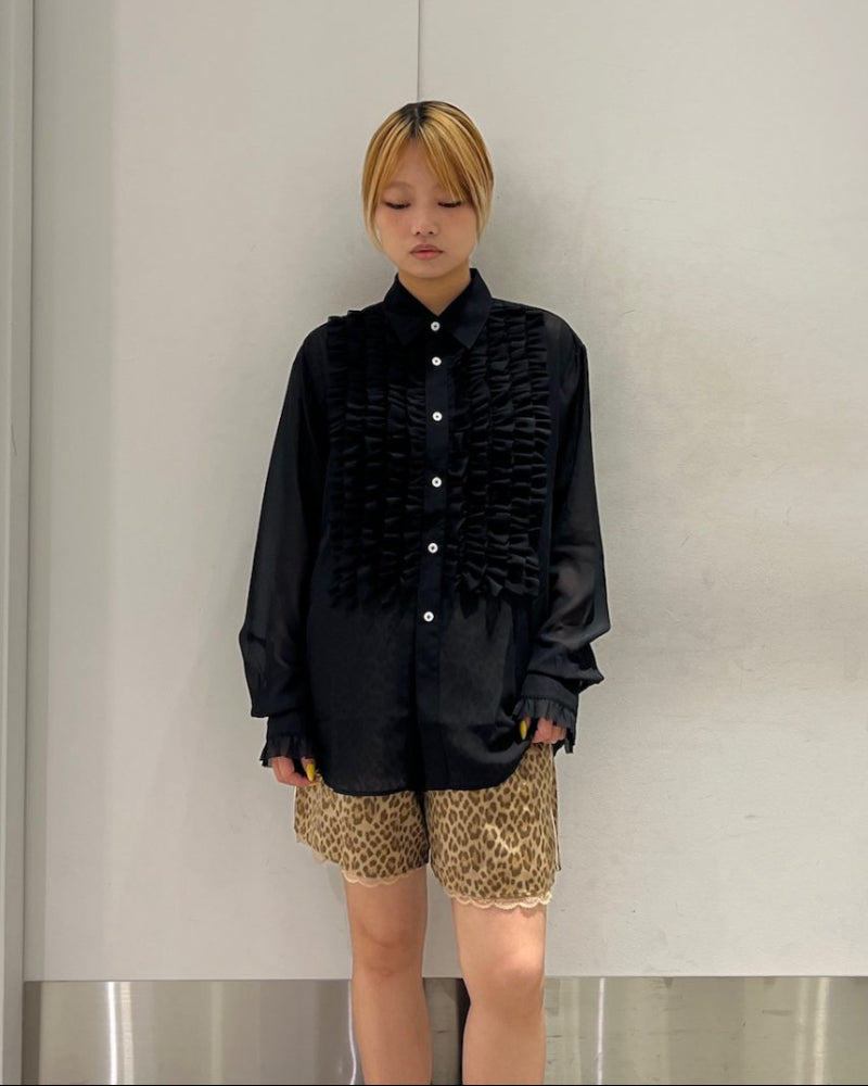 Front Ruffle Chiffon Shirt（MEN）
