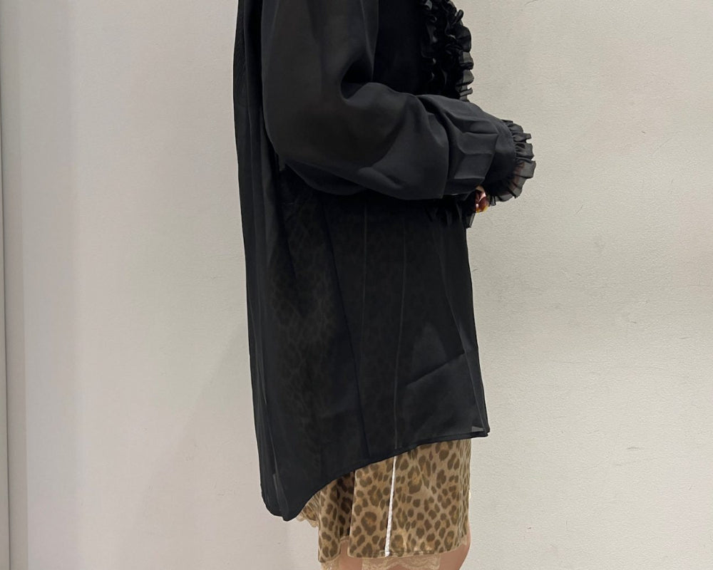 Front Ruffle Chiffon Shirt（MEN）