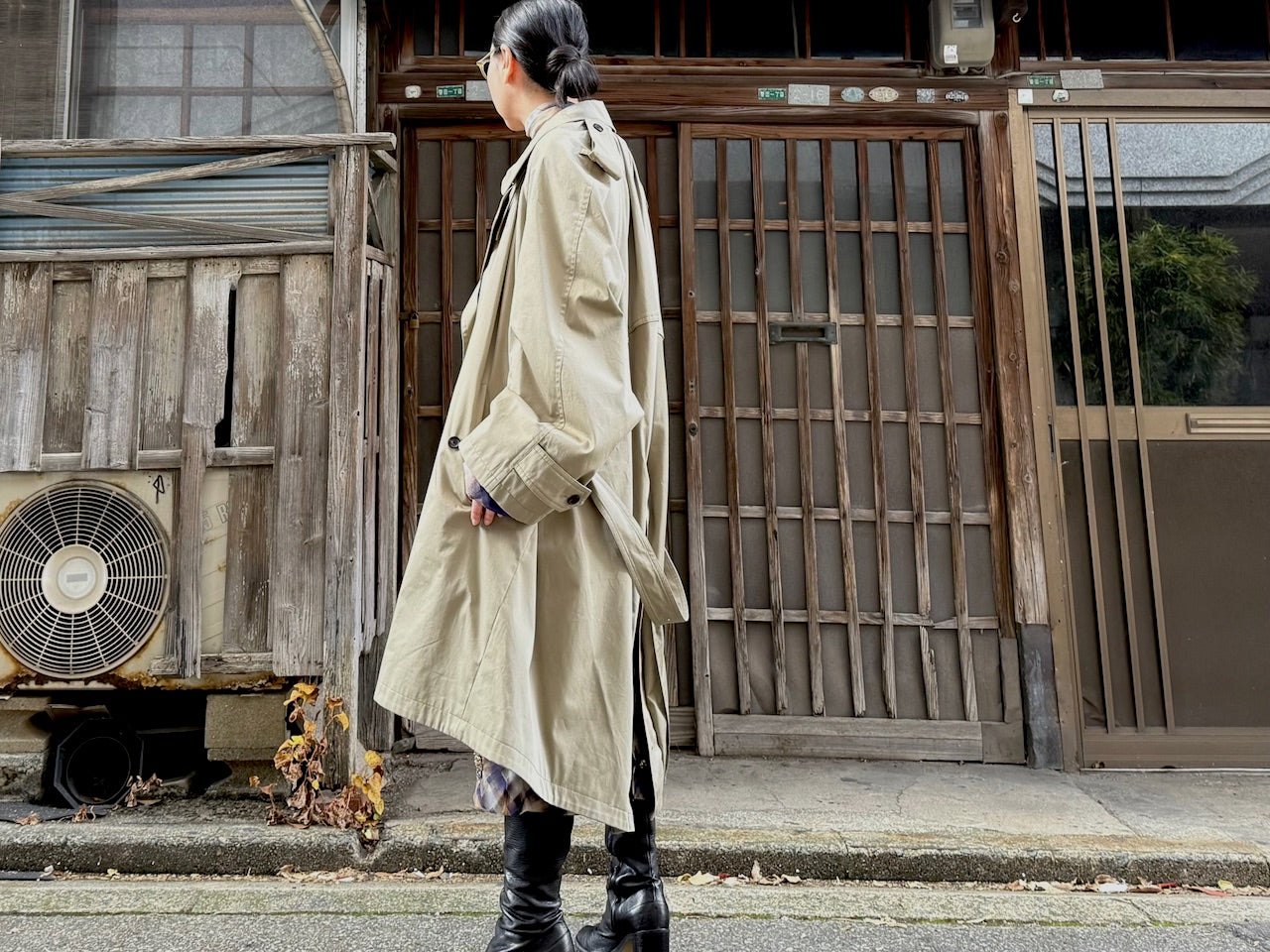 Draped Neck Midi Trench（UNISEX）