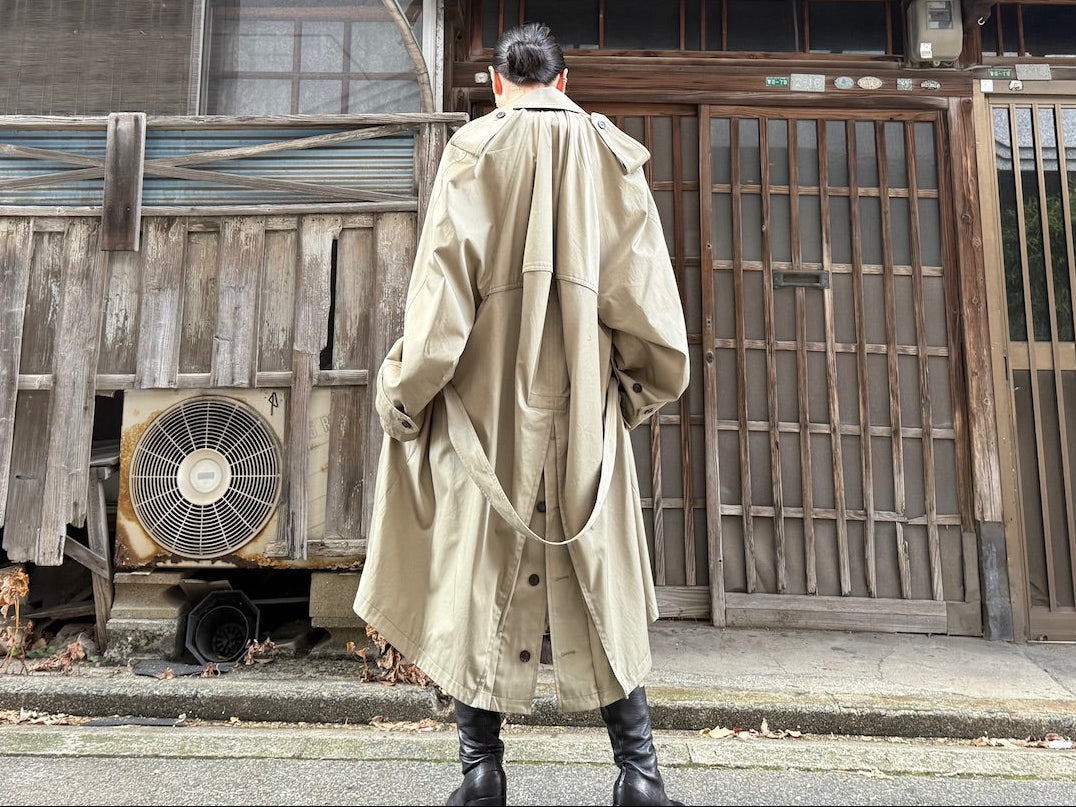 Draped Neck Midi Trench（UNISEX）