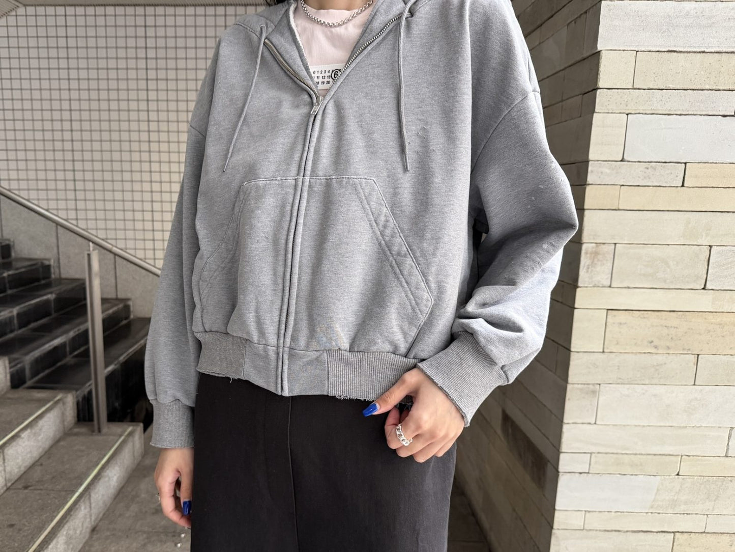 ジップアップスウェットトップス