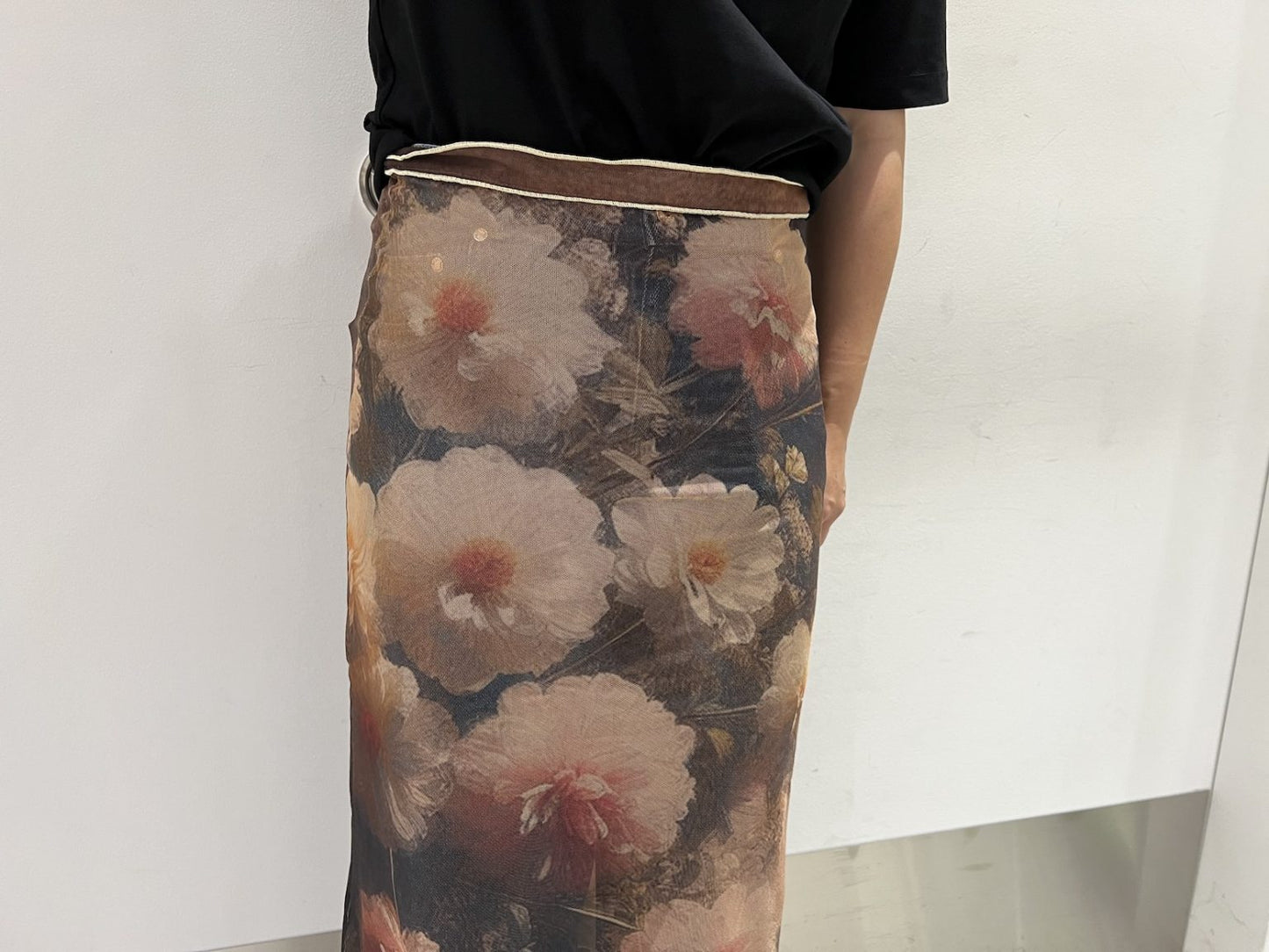 FLOWERS PRINTED SKIRT【24AW】