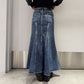 WASHED DENIM MERMAID LINE SKIRT【25AW】