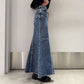 WASHED DENIM MERMAID LINE SKIRT【25AW】