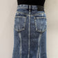 WASHED DENIM MERMAID LINE SKIRT【25AW】
