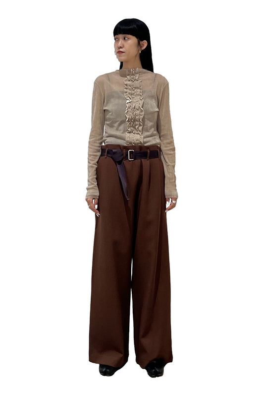 ベルト付ウールワイドパンツ【25AW】