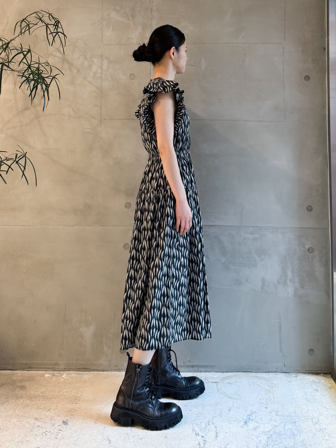 Kairi Flutter Sleeve Midi Dress