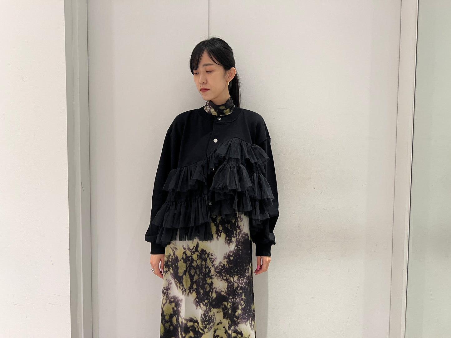 Tulle Jersey Cardigan【25AW】