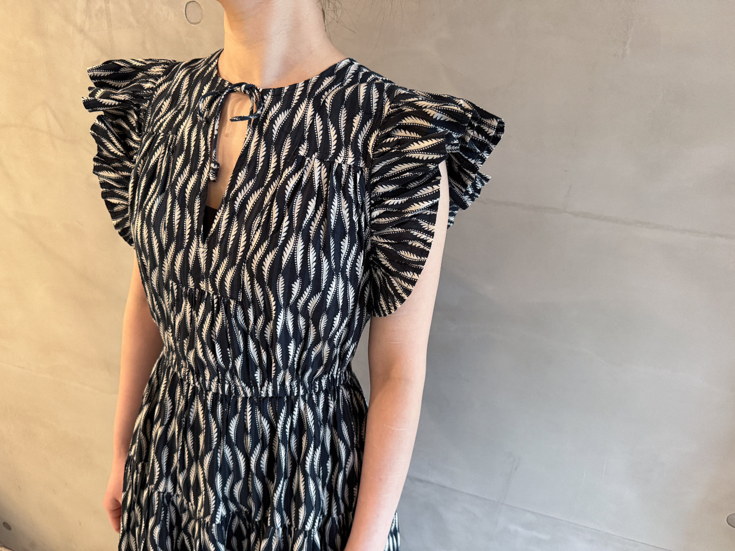 Kairi Flutter Sleeve Midi Dress