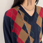 アーガイル柄Vネックニット（MEN)【25AW】