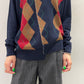 アーガイル柄Vネックニット（MEN)【25AW】
