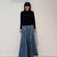 WASHED DENIM MERMAID LINE SKIRT【25AW】