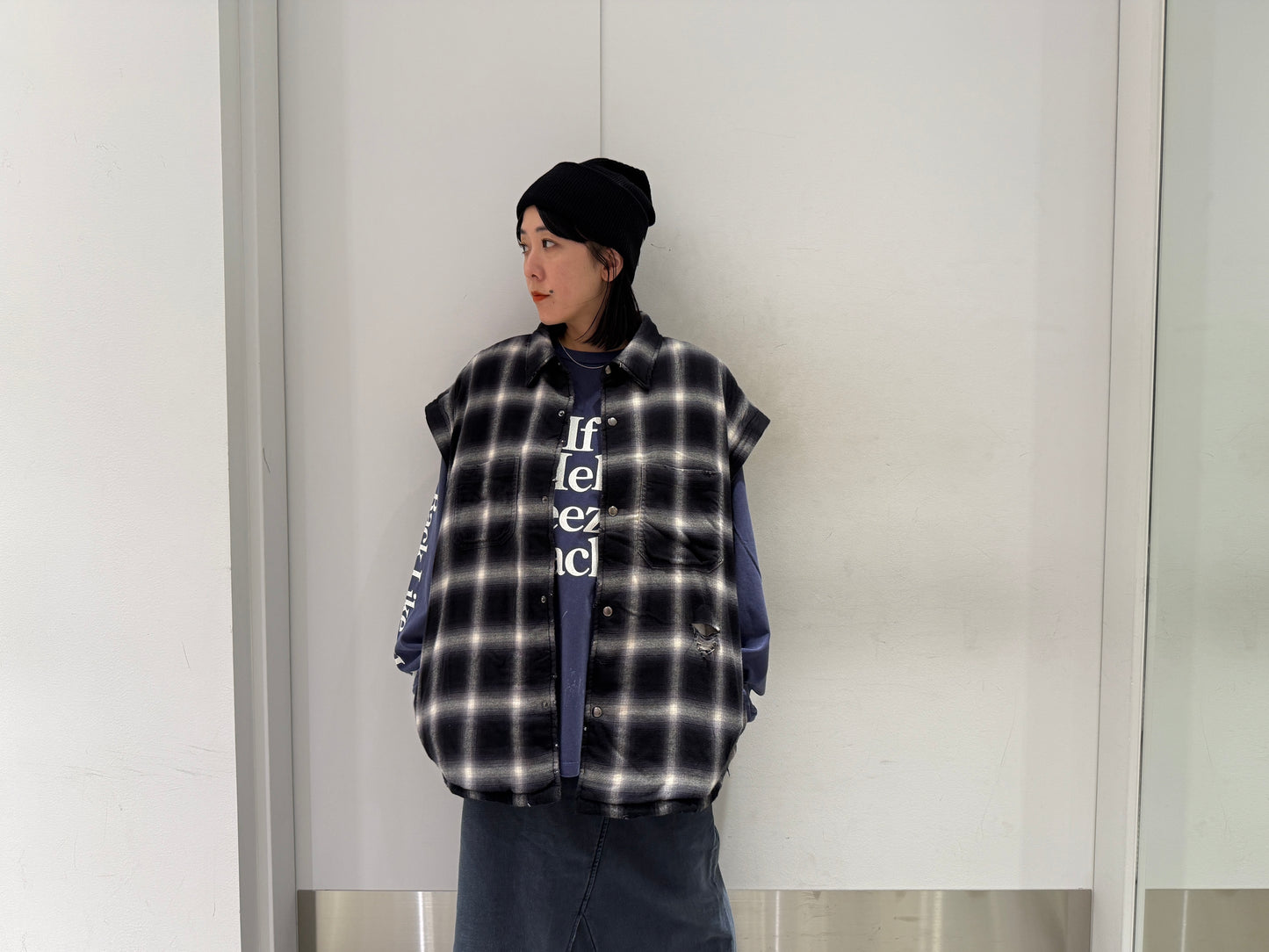 チェック柄中綿ジャケット【25AW】