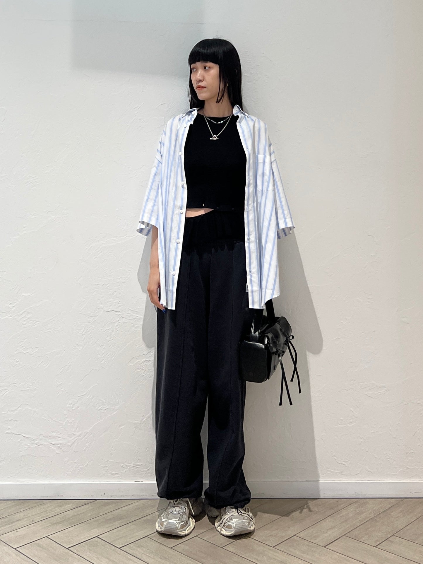 PINSTRIPE SHORTSLEEVE SHIRT【25SS】